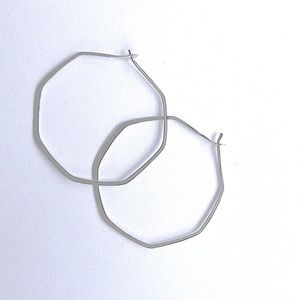 Melissa Joy Manning silver 1.5” octagonal hoop earrings